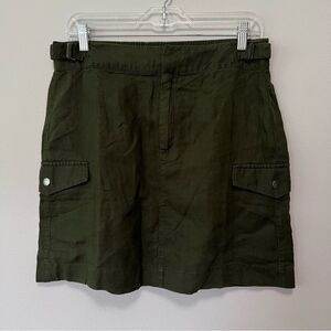 Athleta Dark Green Voyager Linen Skirt Size 8